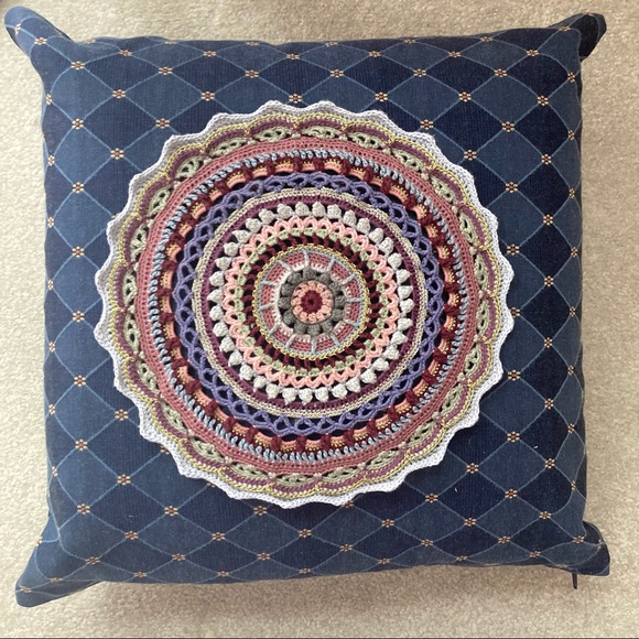 Other - mandala throw pillow (crocheted by me)